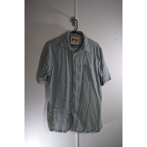Vintage Silk Patterned Short Sleeve Button Down Shirt